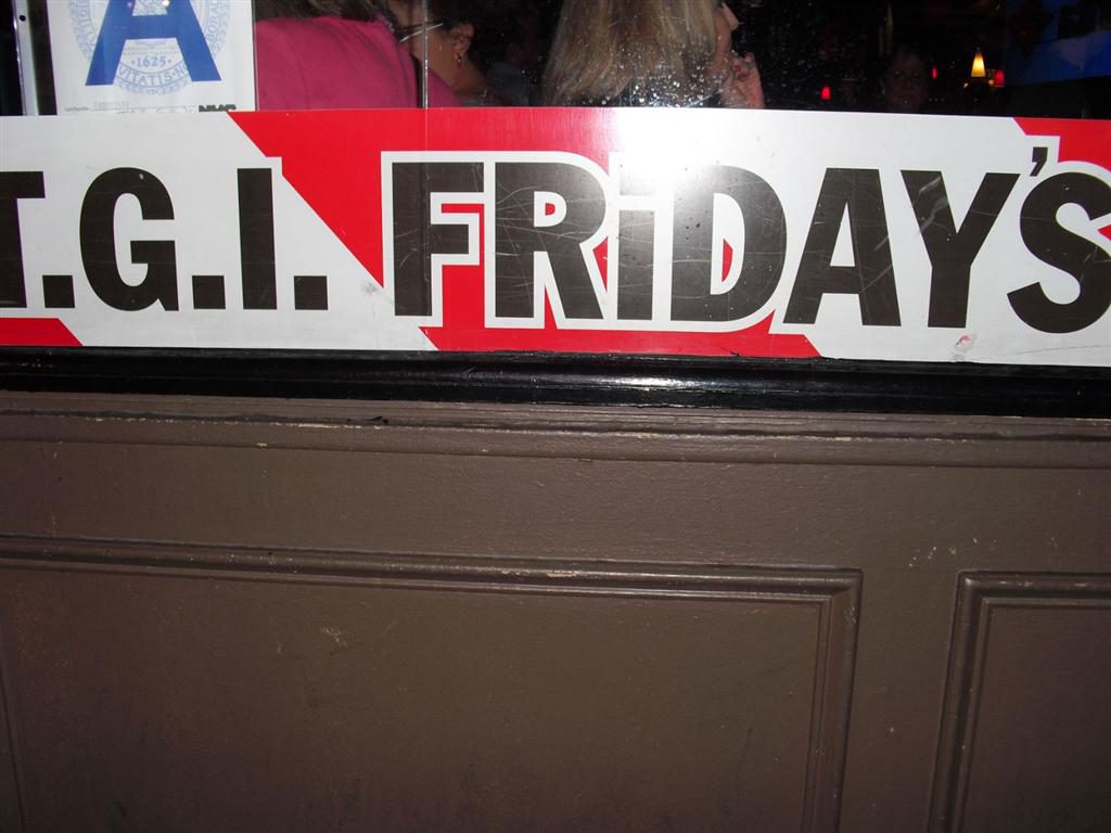 After the holiday I was broke - TGI Friday's