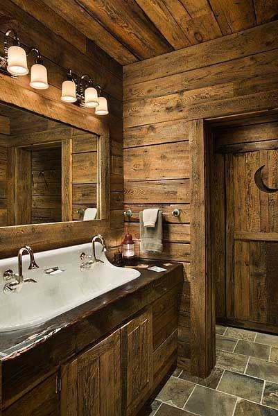 Log cabin bathroom