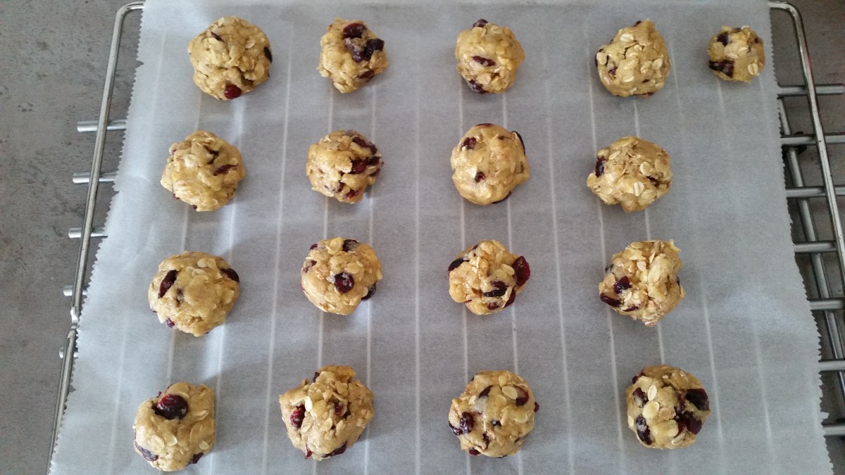 Make & Bake Oat Cranberry cookies